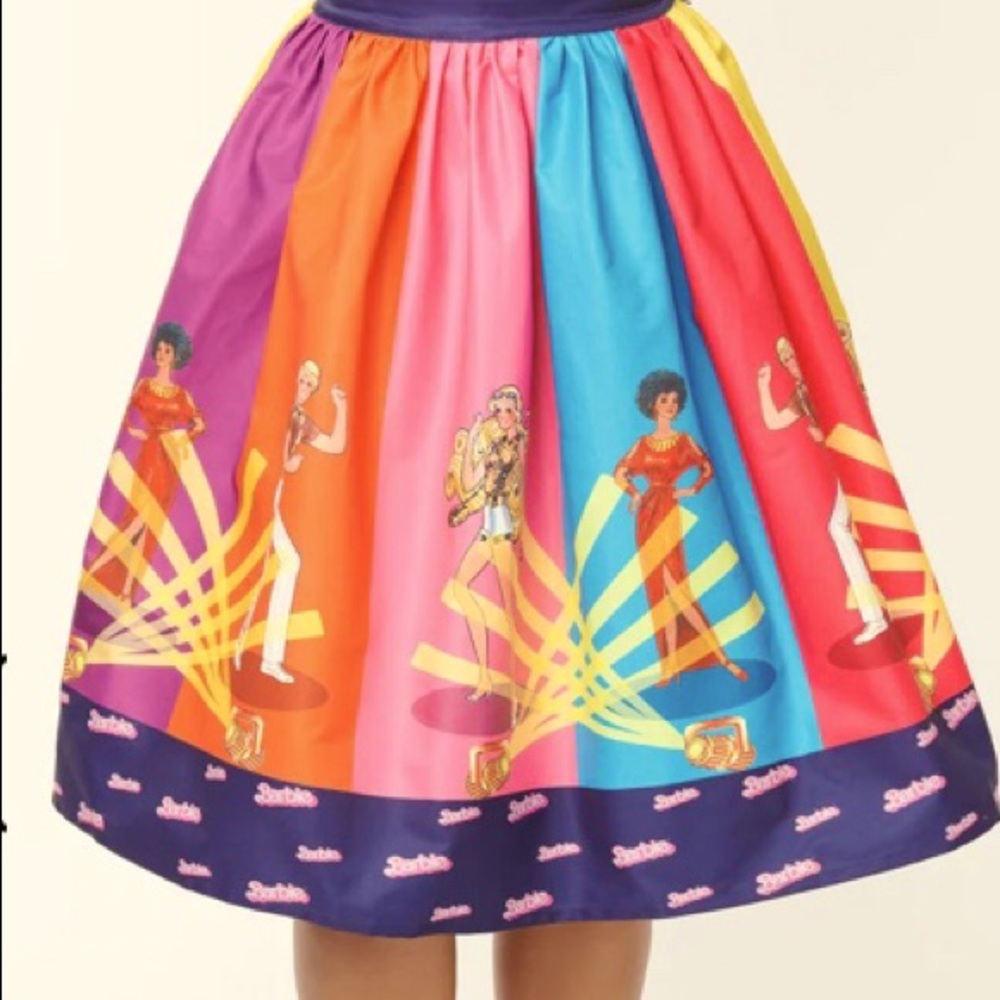 Unique Vintage x Barbie Disco Swing Skirt